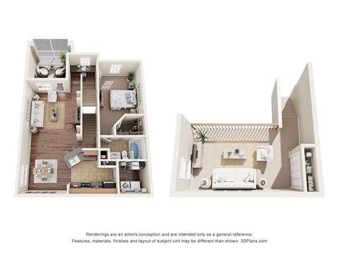 Floor plan for 1 bed, 1 bath, 1214 sqft